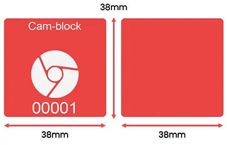 38mm x 38mm Cam-Block Sticker