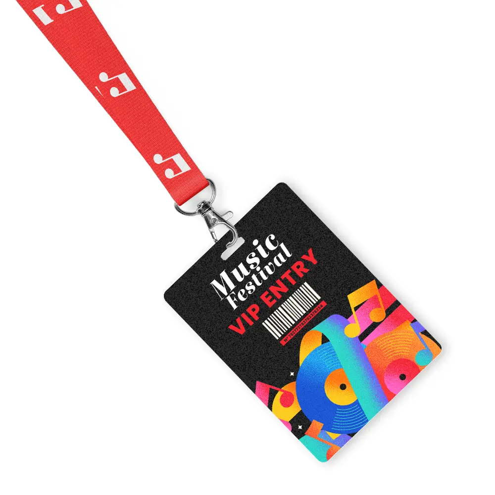 ExpoBadge Label on a Lanyard