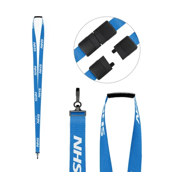 15mm Pre-Printed NHS Blue Lanyard with Black Plastic Clip - pack of 100