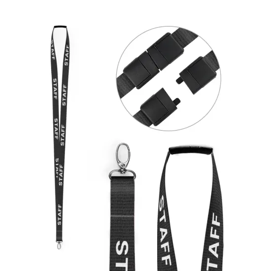 15mm Pre-Printed STAFF Lanyard with Metal Lobster Clip (Pack of 100)