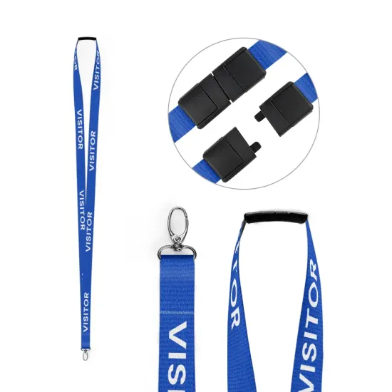 15mm Pre-Printed VISITOR Lanyard with Metal Lobster Clip (Pack of 100)