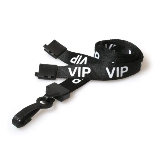 15mm Pre-printed VIP Lanyard with Plastic J Clip (Pack of 100)